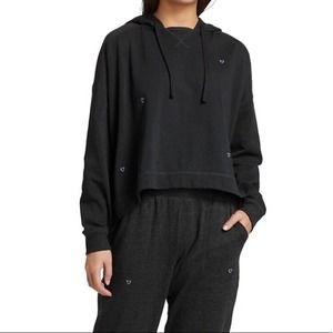 Splendid XO Embroidered Gray Soft Hoodie Women’s Size‎ Small High Low